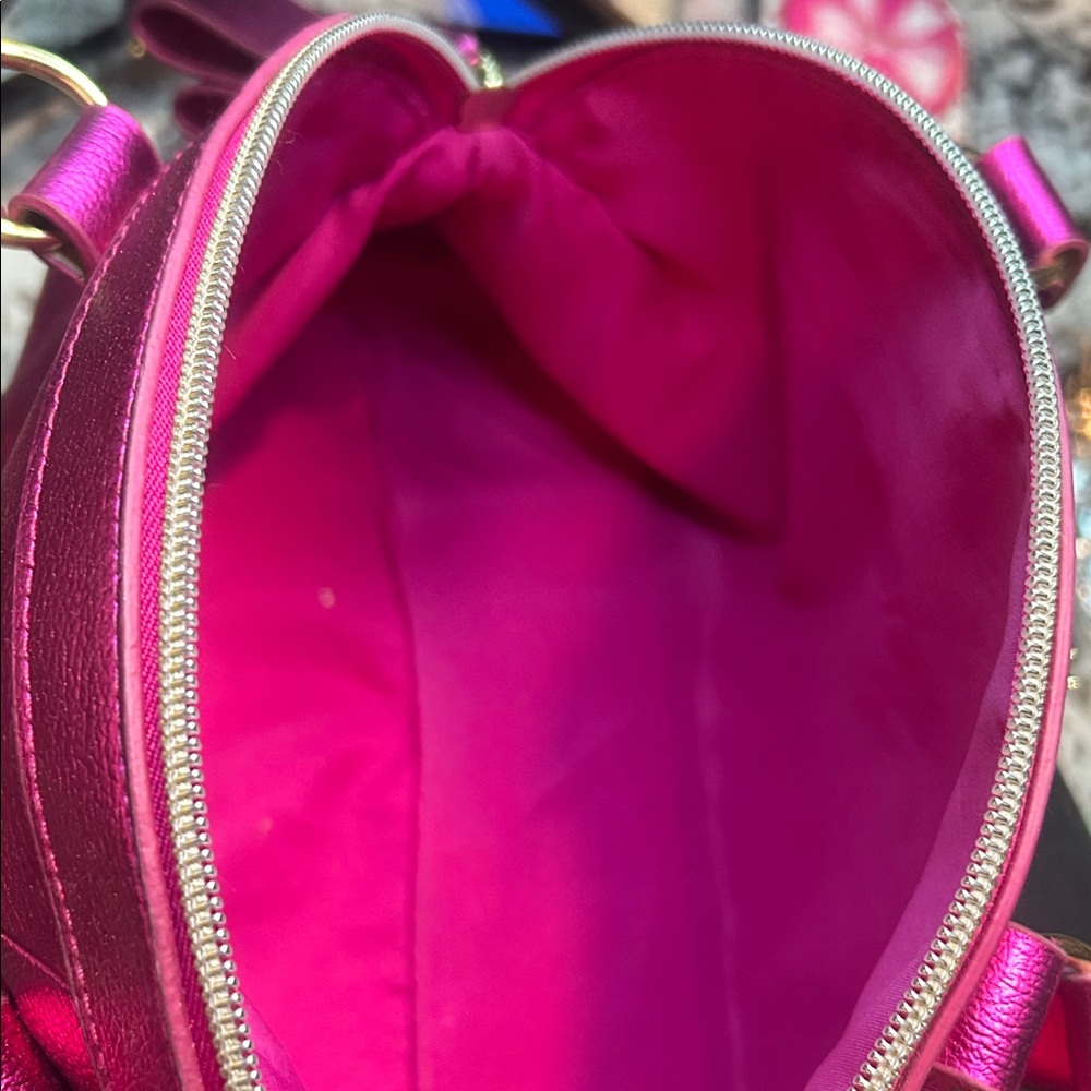 Victoria's Secret Metallic Fuchsia Dome Satchel Bag - Picture 7 of 11